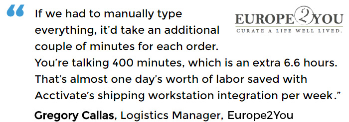 Shipping Workstation for order fulfillment user - Europe2You
